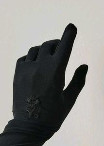 Black Embroidered Gloves