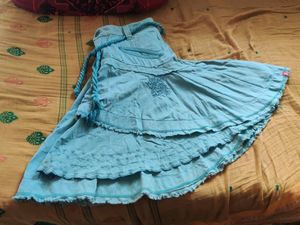 Denim Flared Skirt - One Of A Kind