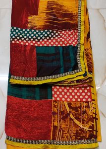 😍Pretty Synthetic Red Saree😍