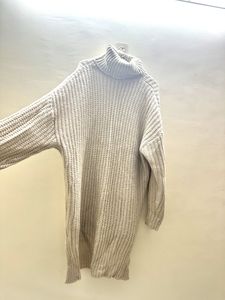 Turtle Neck Ribbed Jumper Sweater Dress