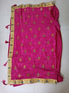 Pink Embroidered Saree