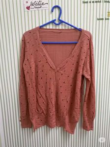 Pink Star Print Cardigan