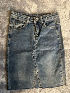Denim High Waisted Skirt