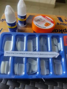 Combo Of Fake Nails 2 Glue Bottles And Nail Removr