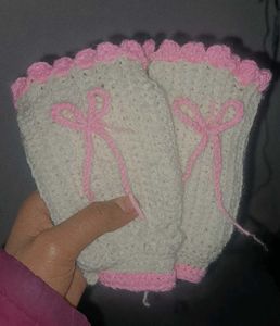 Handmade Crochet Wrist Warmers, cute hand gloves🧤
