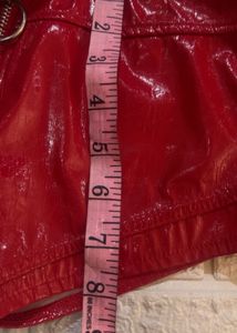 Red Shiny latex micro mini Shorts