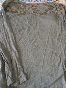 Gray Lace Top