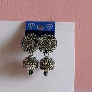 Silver Jhumka Earrings
