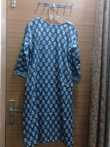 Elegant Blue Printed Kurta With Pants