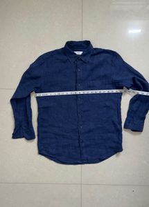 UNIQLO NAVY BLUE LINEN SHIRT