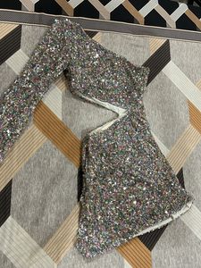 Multi colour Slit Sequence Dress