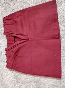 Maroon Korean Mini Skirt