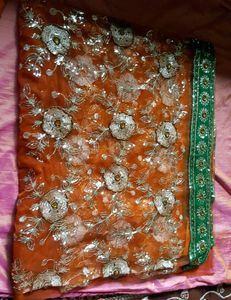 NEW BEAUTIFUL NET SAREE WITH BEAUTIFU Work