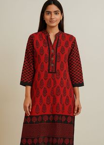 Rajasthani Printed Red Kurti