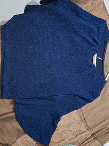 Elegant Blue Embellished Top