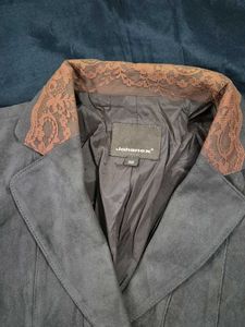 Vintage Lace Blazer|suede leather|y2k