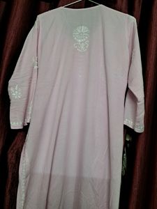Rose Pink Chikankari Kurti