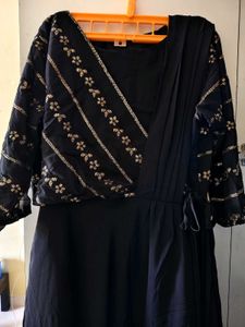 Elegant Black Anarkali Gown Suit