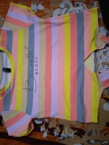 Multi Strips Knotted Crop Top !!