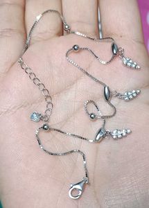 Giva 925 Real Silver Zircon Leaf Anklet(1 Piece)