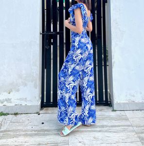 Blue Floral Print coord set (size- XS)