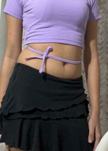 Lavender Tie Around Waist Top