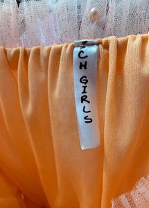 Orange Off Shoulder Girl Crop Top Partywear