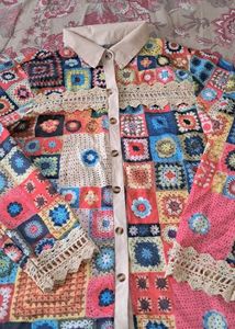 Crochet Granny Square Shirt
