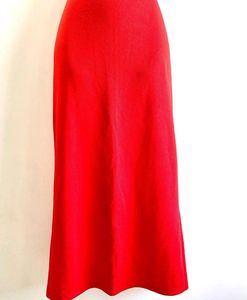 Red high waisted skirt