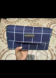 BeFabulouss Blue Plaid Sling Bag