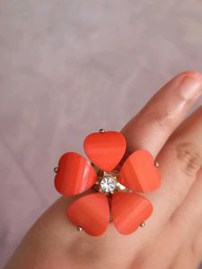 Cute Heart Flower Ring