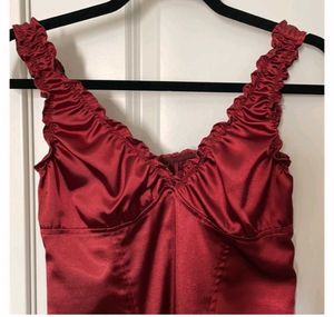 Satin Ruched Top