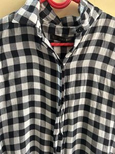 Zara Brand - Black And White Checkered Shirt