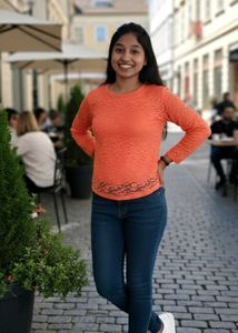 Orange Lace Top