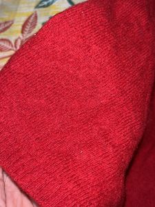 Women&#39;s Woolen Red Colour Top For Winter&#39;s