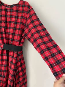 Red check dress