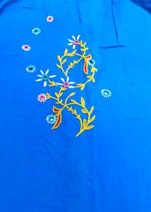 Cotton Kurti With Gujarati Work