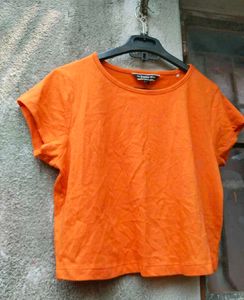 Roadster 2 Crop T-Shirt Combo Orange &amp; Olive Green