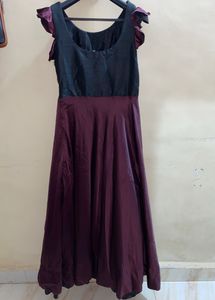 Black And Burgundy Cocktail Gown