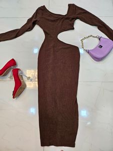 Brown Dress By Prettylittlethings