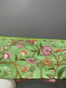 Embroidered Sequined Pouch