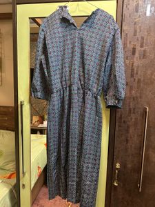 Imported Vintage Print Midi Dress