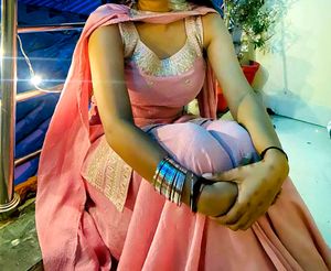 Pink Embroidered Kurta Plazzo Set💗