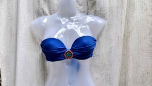 1349. Blue Bandeau Bikini Top