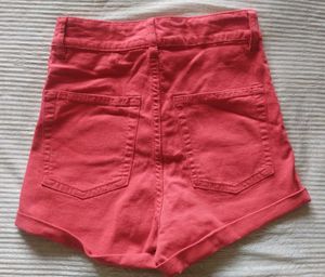 H&amp;M Retro High Waist Red Shorts