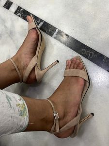 Charles &amp; Keith Nude Pink Heel Sandal
