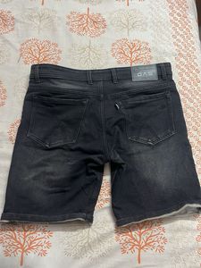 GAS Black Denim Shorts