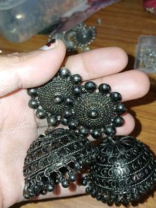 Light Weight Oxidised Jhumka