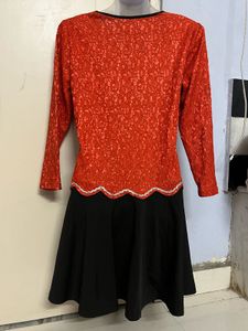 Pintrest Orange &amp; Black Lace Dress