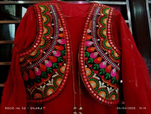 Red Embroidered Salwar Kameez Suit
